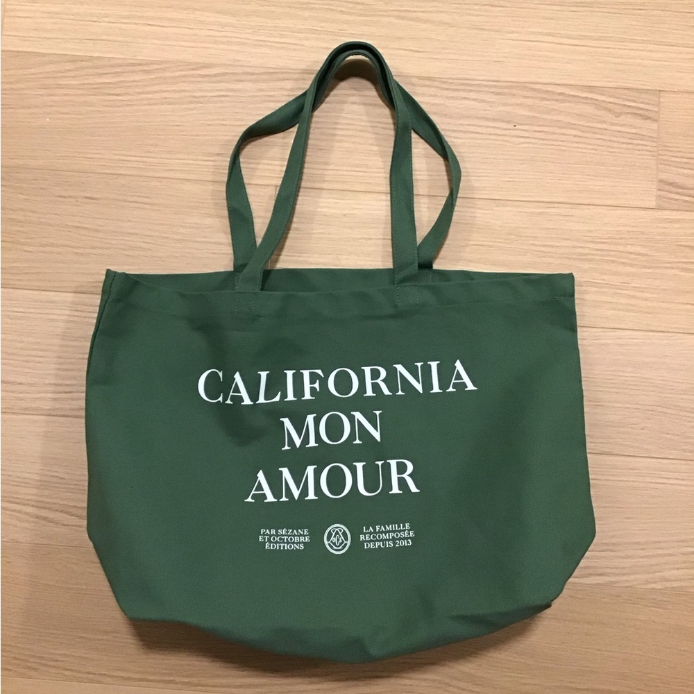 Sezane California Green Tote Bag